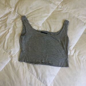 Grey Cropped Tank Top